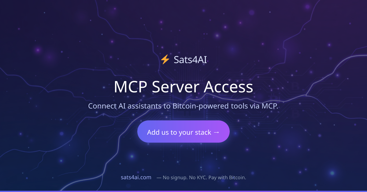 MCP Server Access | Sats4AI