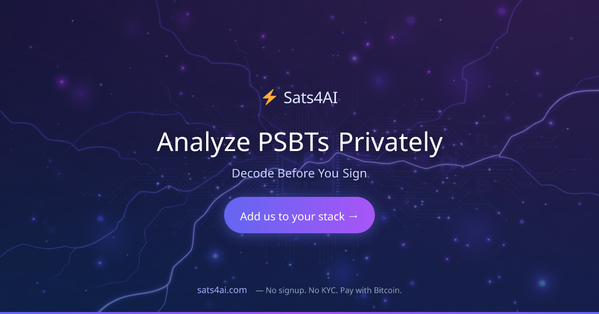 Analyze PSBTs Privately Before You Sign — Bitcoin Transaction Decoder ...