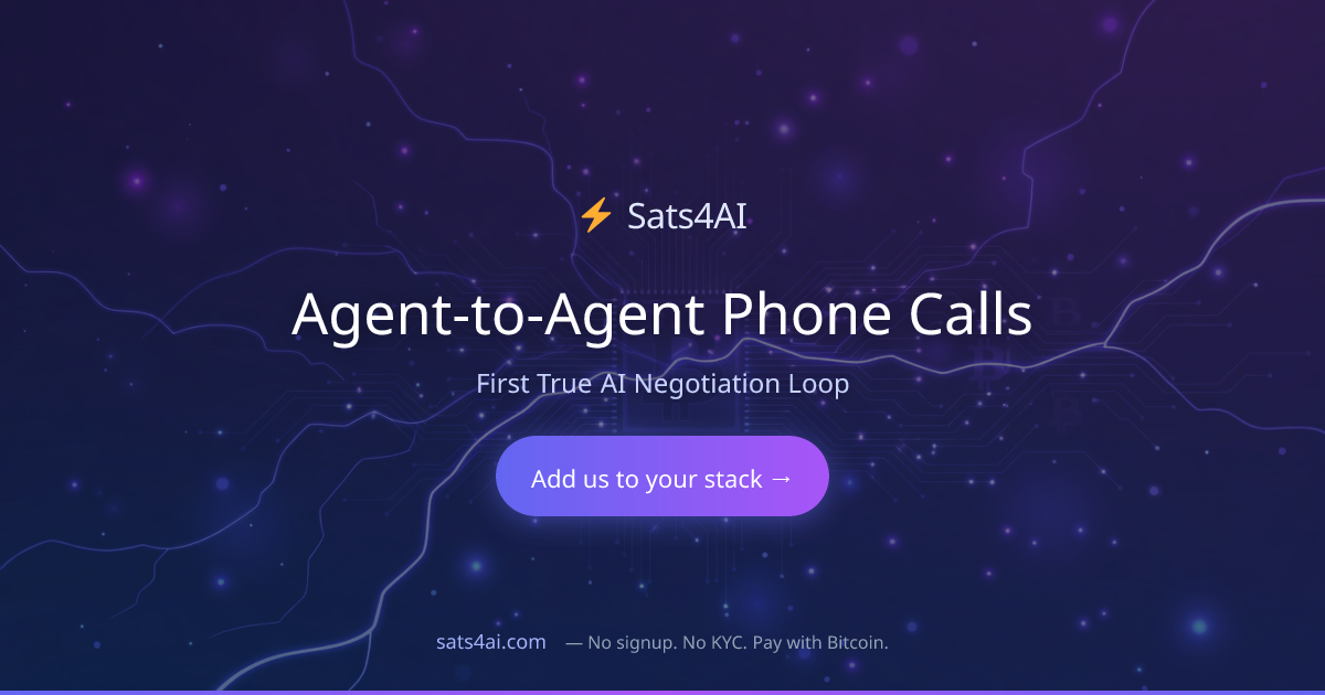 Agent-to-Agent Phone Calls: The First True AI Negotiation Loop | Sats4AI