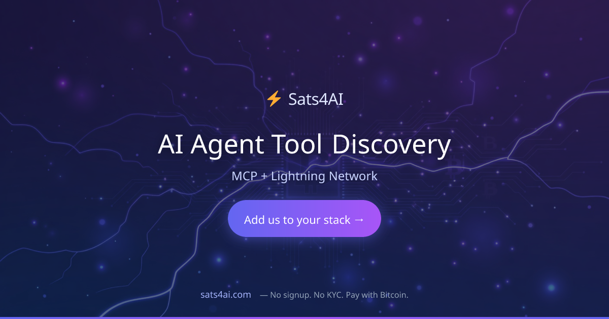 AI Agent Tool Discovery: How MCP and Lightning Enable Pay-Per-Use AI ...