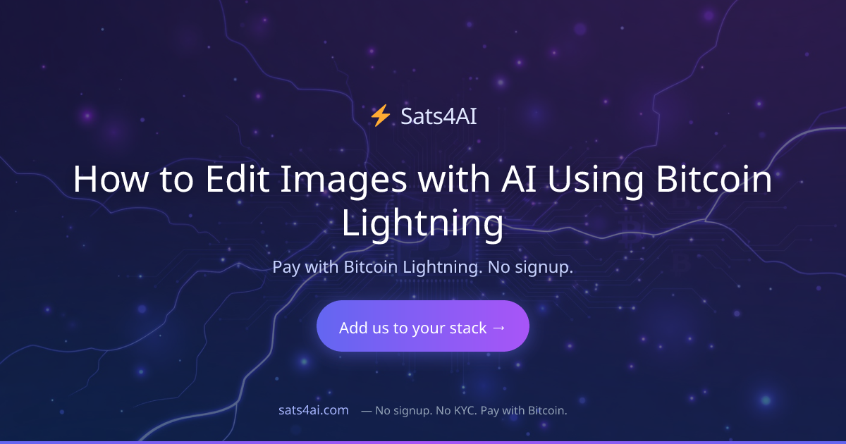 How to Edit Images with AI Using Bitcoin Lightning | Sats4AI