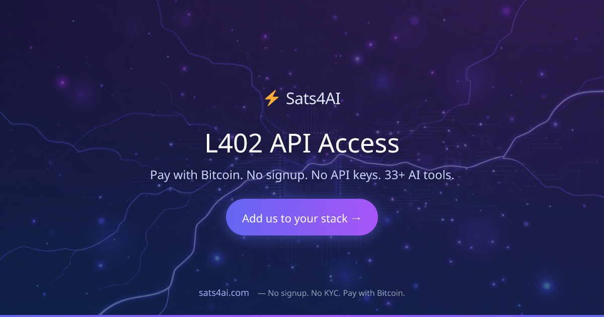 L402 API Access | Sats4AI